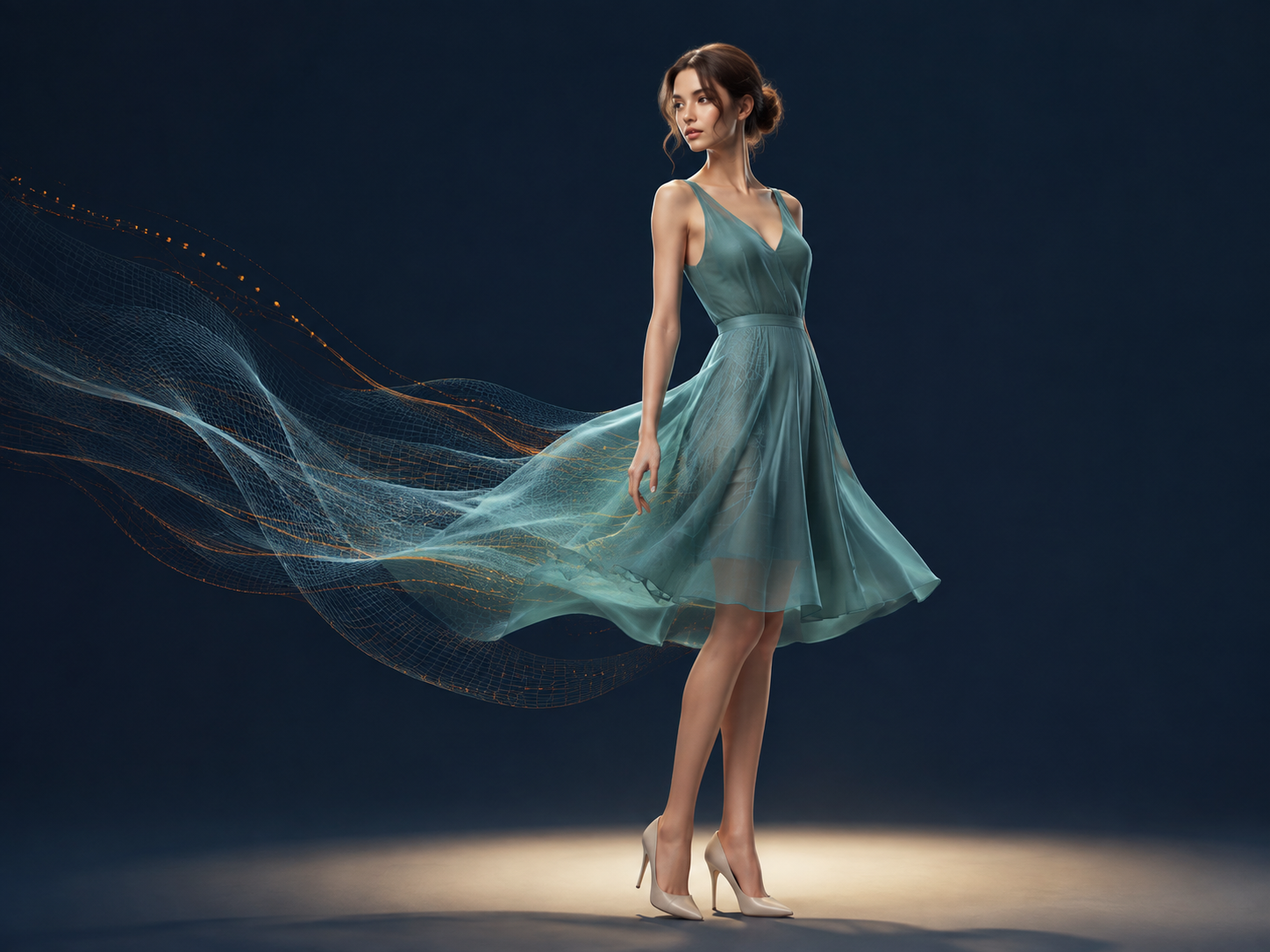 GPU Simulation에서 원단 흐름과 실루엣 변화를 확인하는 학습 참고 이미지